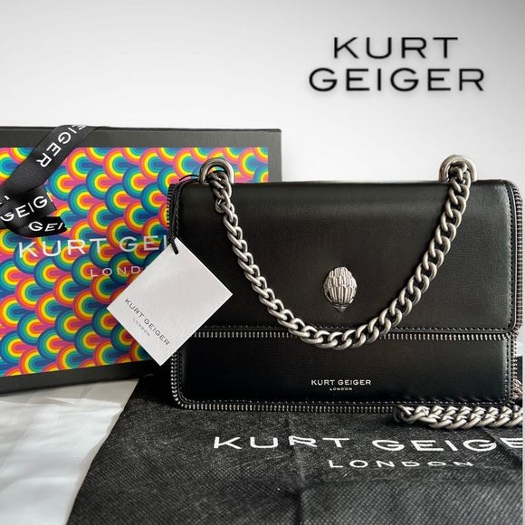 NWT Kurt Geiger London Shoreditch Small Leather & Genuine Calf Hair Shoulder Bag - Picture 9 of 17